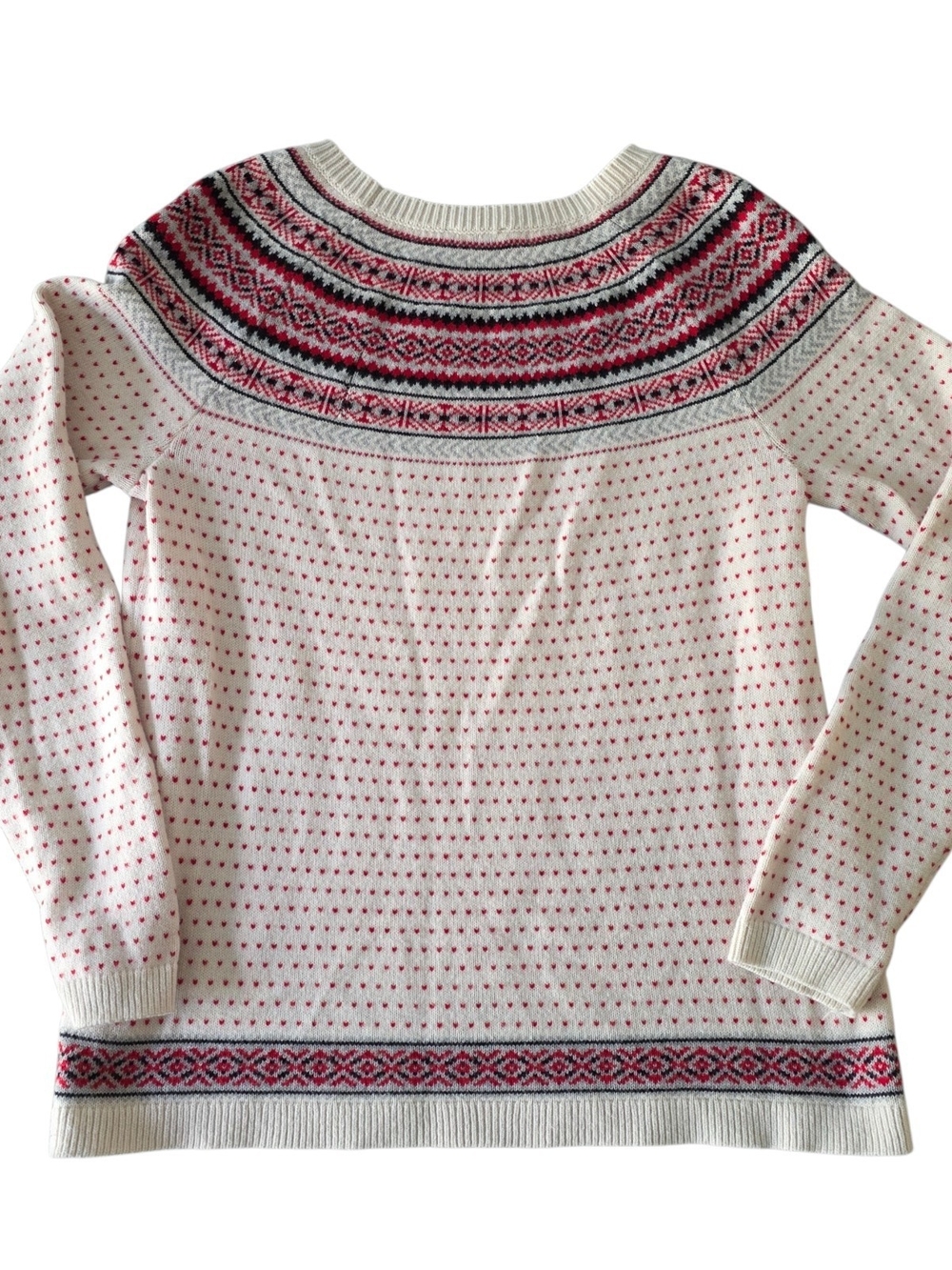 Talbot Lambs Wool Blend Fair Isle Sweater Medium Petite.